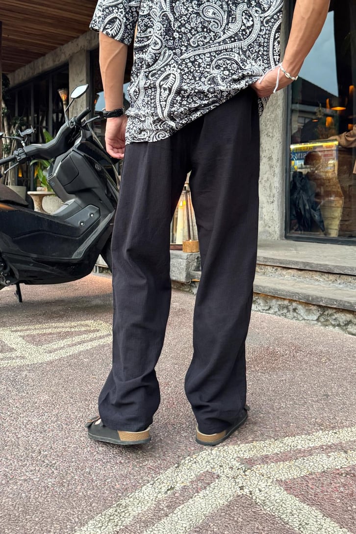 Bel Lastikli Rahat Keten Pantolon