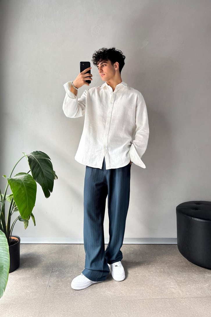 Bel Lastikli Relax Fit Pantolon