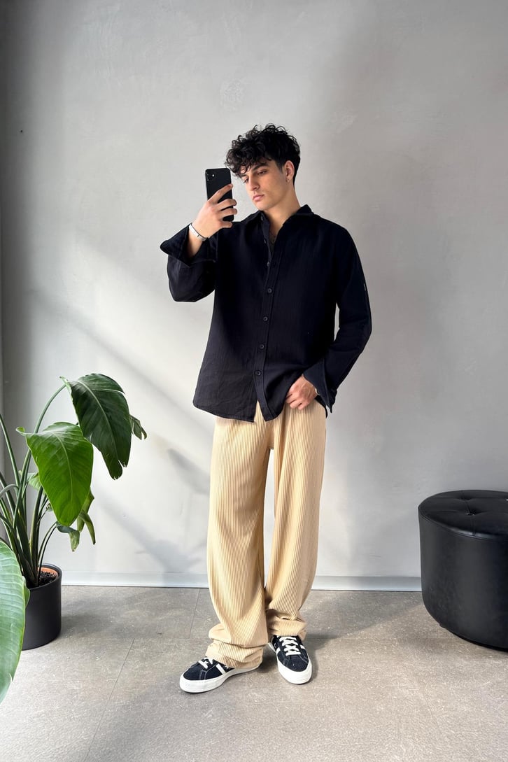 Bel Lastikli Relax Fit Pantolon