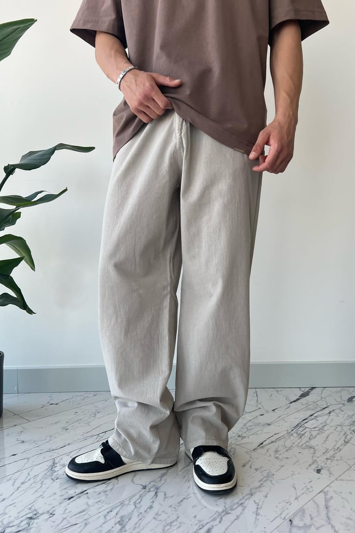 Beli Lastikli Siyah Relax Fit Pantolon