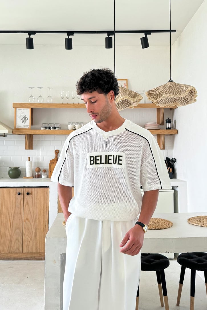 Believe Baskılı File Tişört