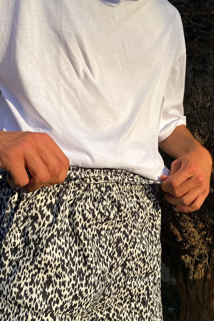 Benekli Bel Lastikli Baggy Pantolon