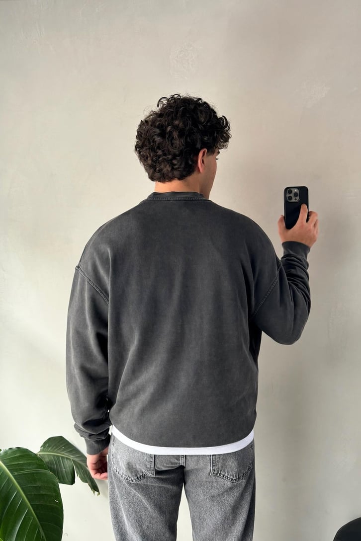 Bisiklet Yaka Basic Oversize Sweatshirt