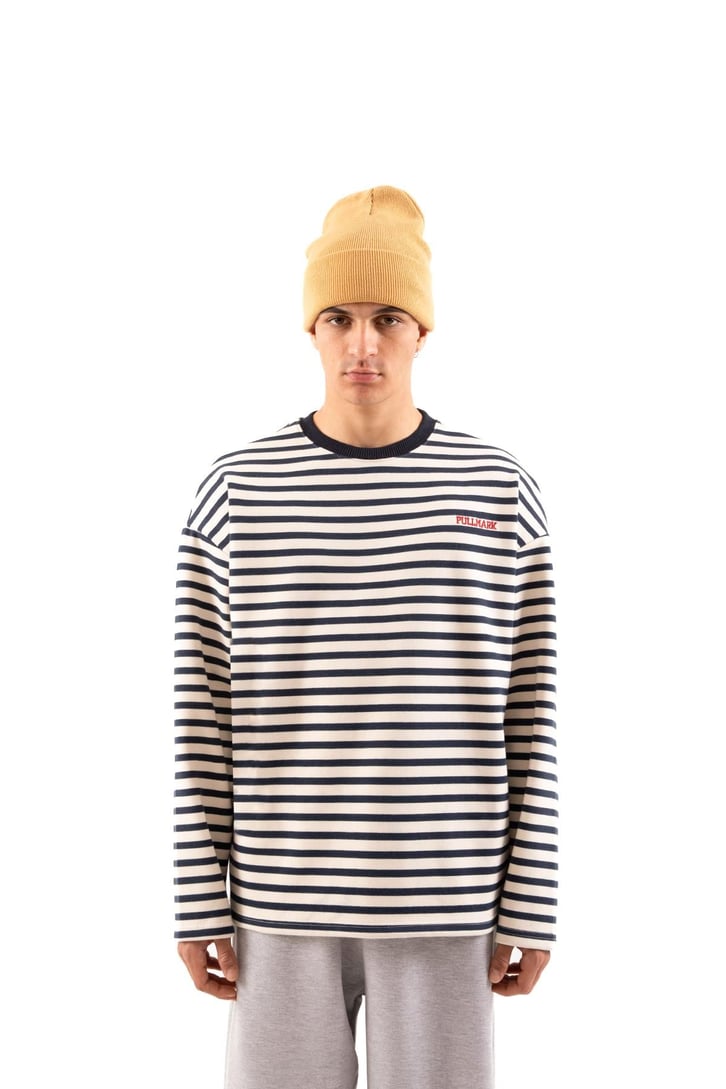 Bisiklet Yaka Lacivert Oversize Sweatshirt