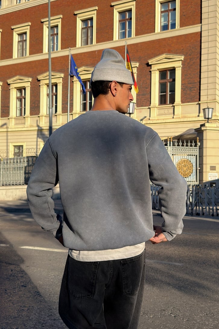 Bisiklet Yaka Oversize Sweatshirt