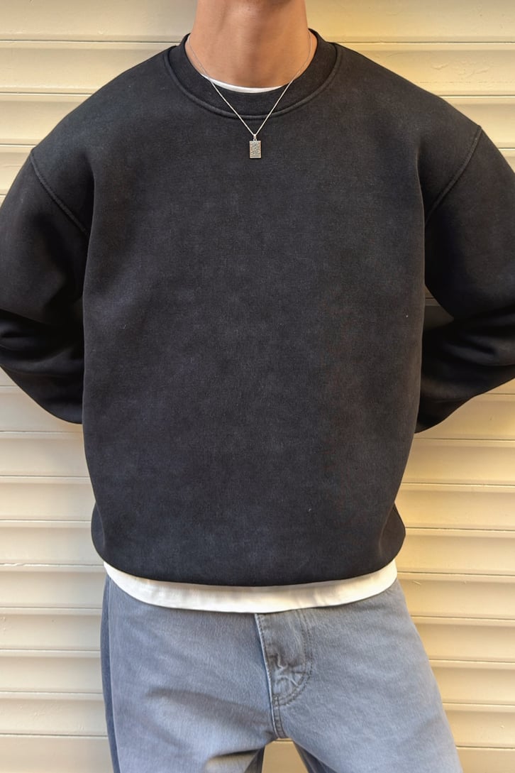 Bisiklet Yaka Oversize Sweatshirt