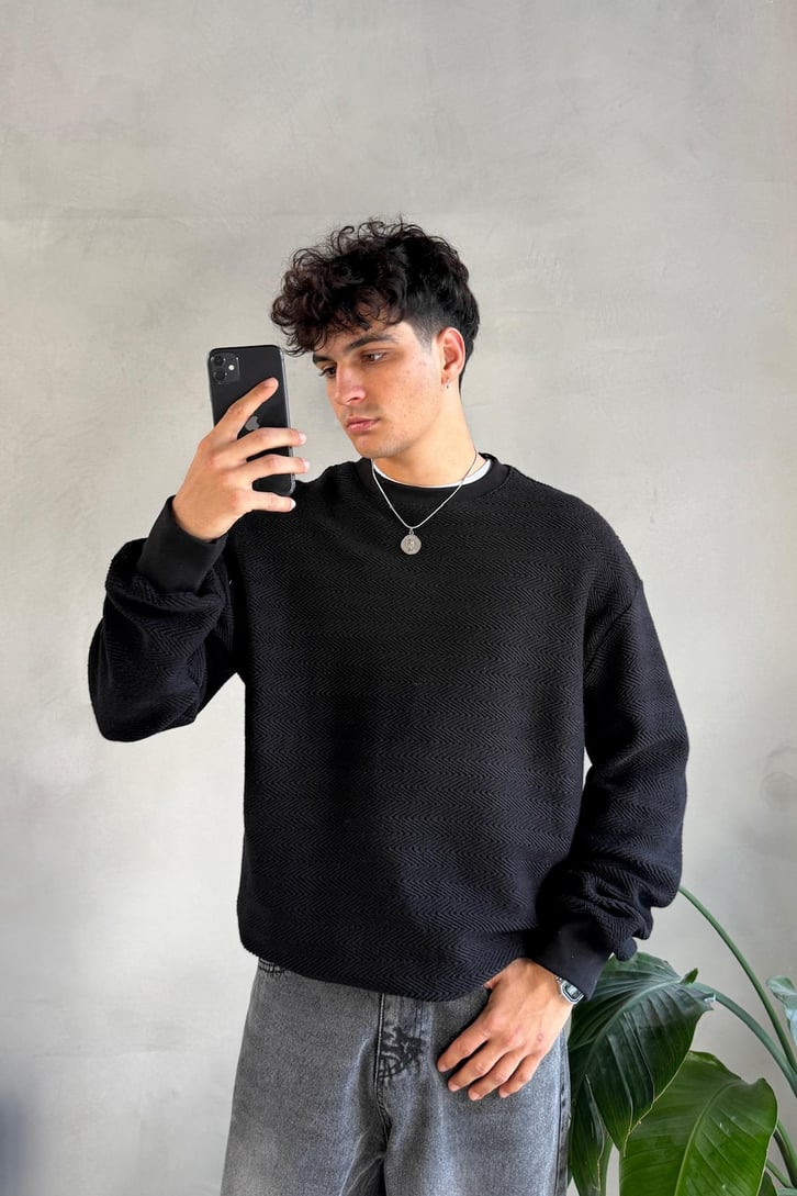 Bisiklet Yaka Sweatshirt