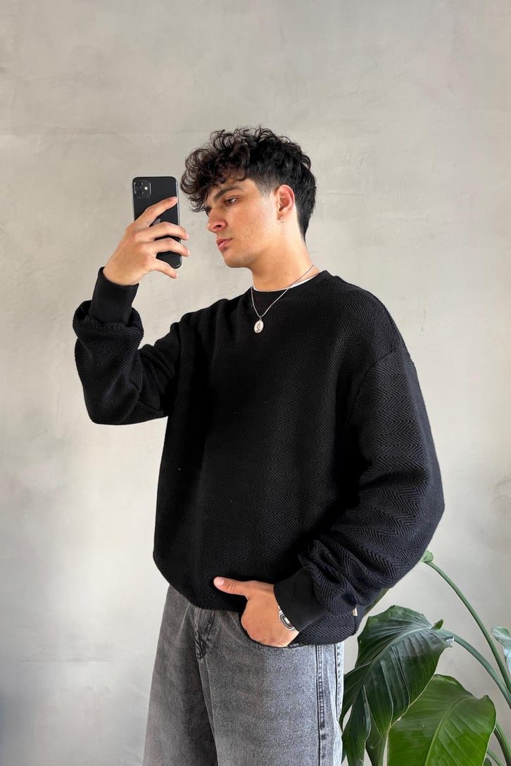 Bisiklet Yaka Sweatshirt