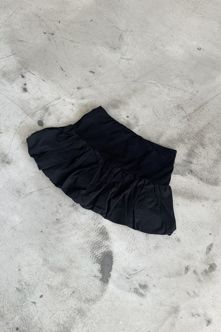 Black Poplin Bubble Skirt