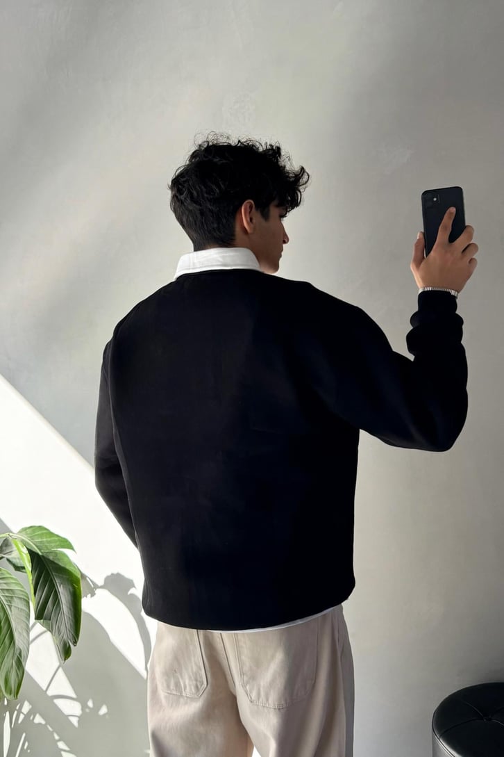 Brooklyn Baskılı Renkli Polo Yaka Sweatshirt