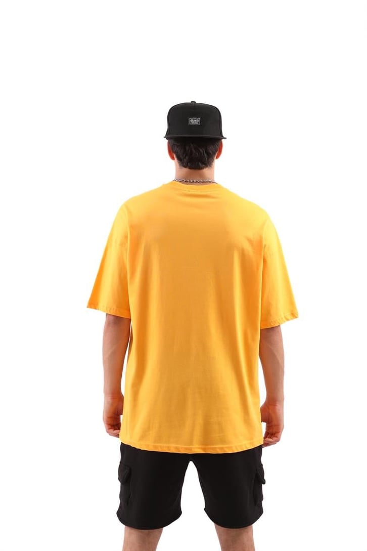 Bulls Baskılı Sarı Oversize Tişört