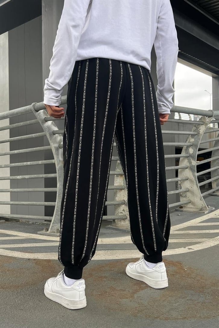 Bulls Baskılı Siyah Relaxed Eşofman Altı