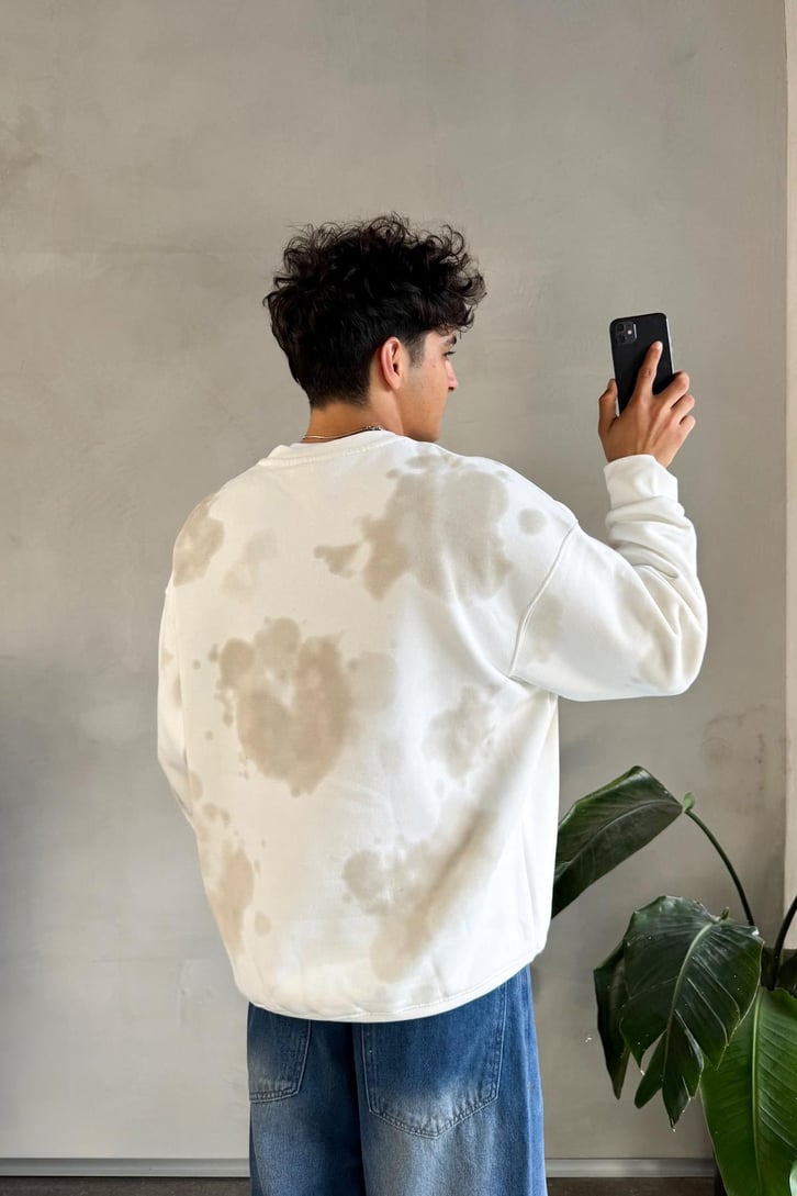 Bulut Desenli Oversize Sweatshirt