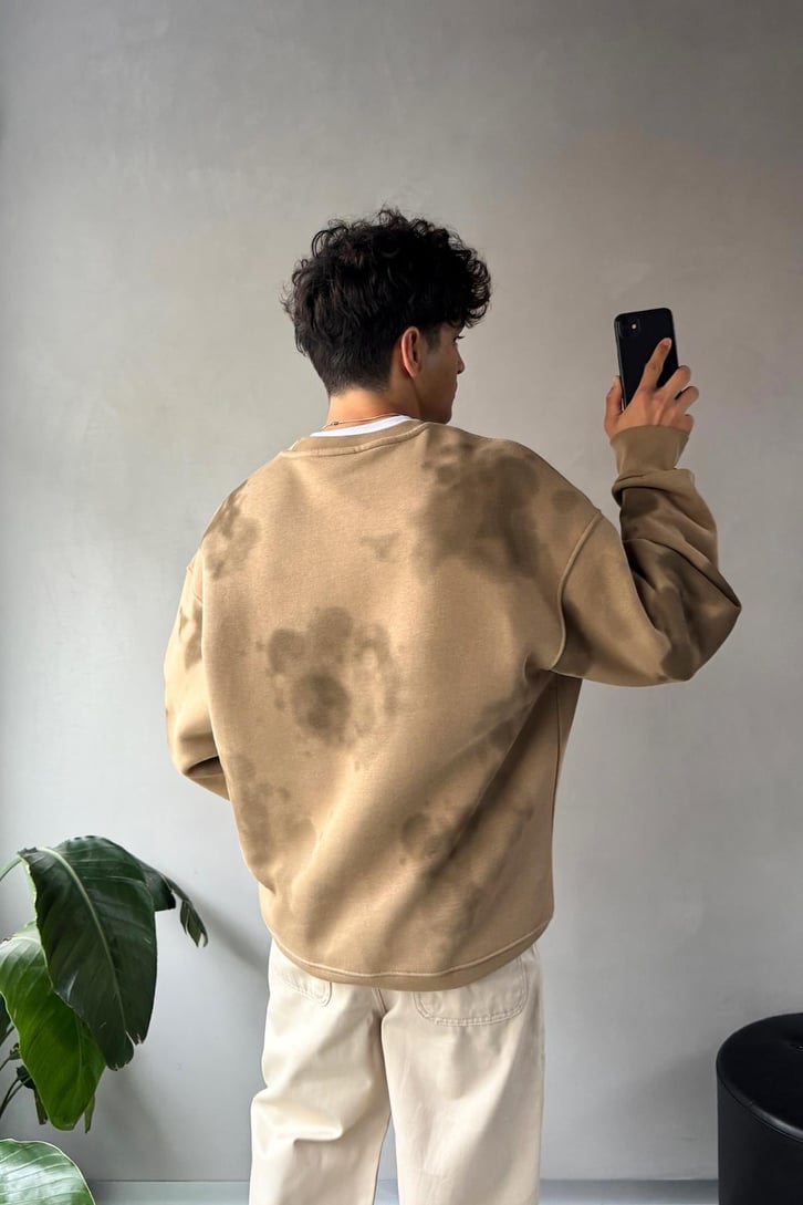 Bulut Desenli Oversize Sweatshirt