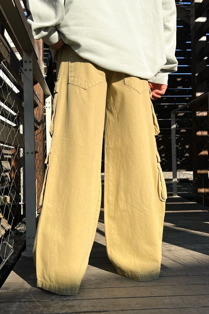 Cargo Pocket Camel Baggy Jean