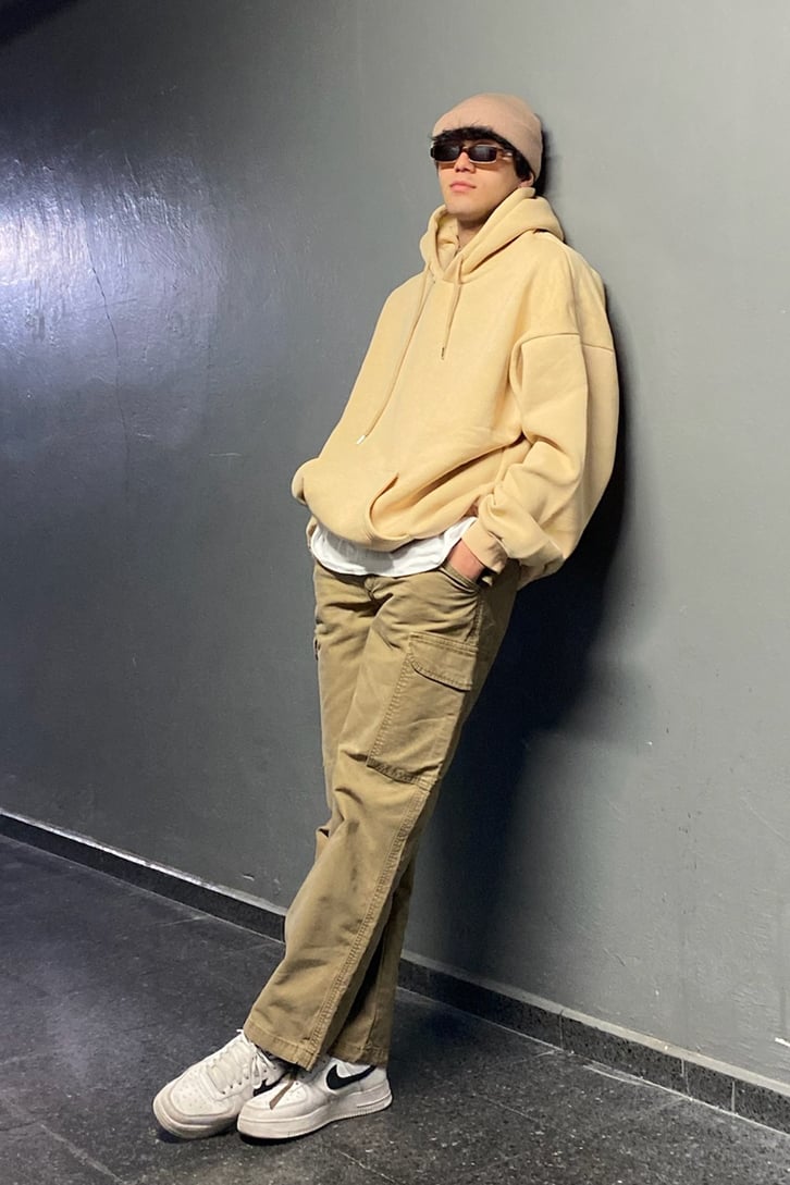 Cargo Pocket Khaki Baggy Fit Premium Jean