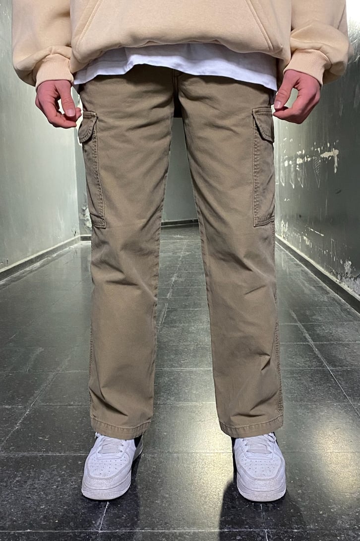 Cargo Pocket Khaki Baggy Fit Premium Jean