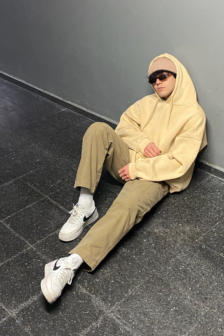 Cargo Pocket Khaki Baggy Fit Premium Jean