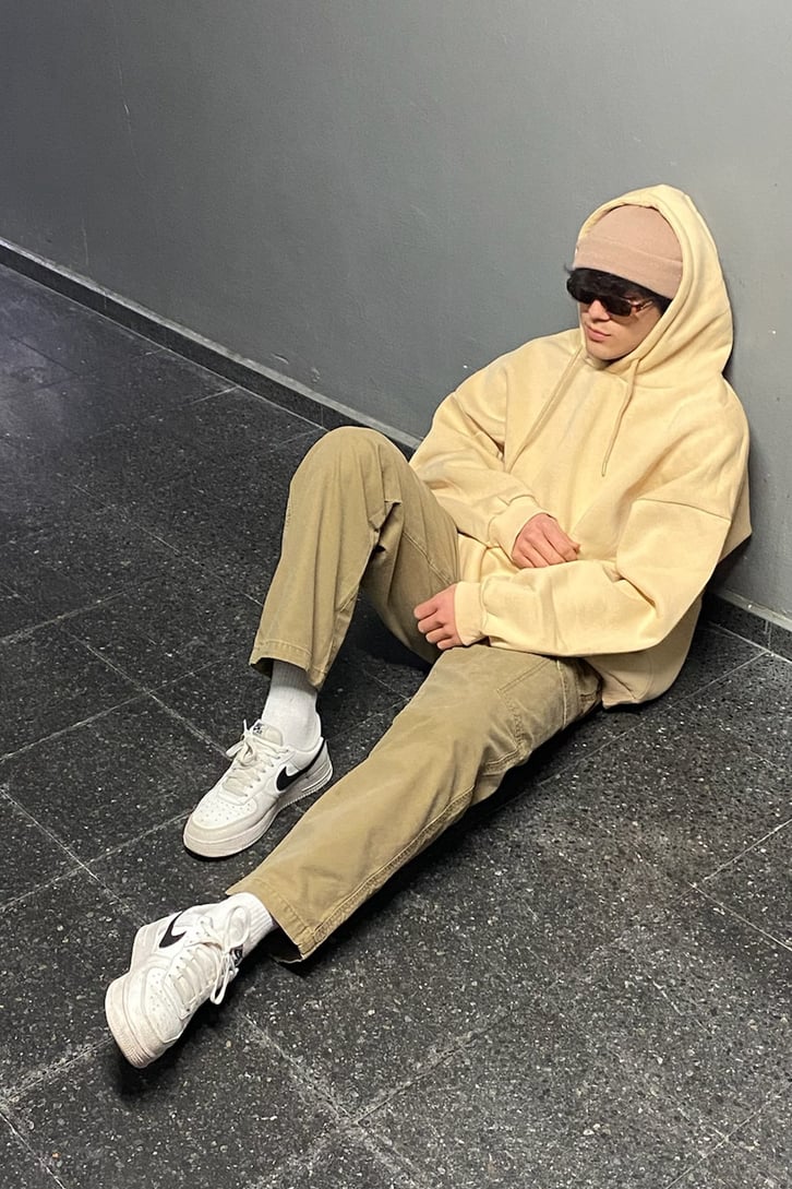 Cargo Pocket Khaki Baggy Fit Premium Jean