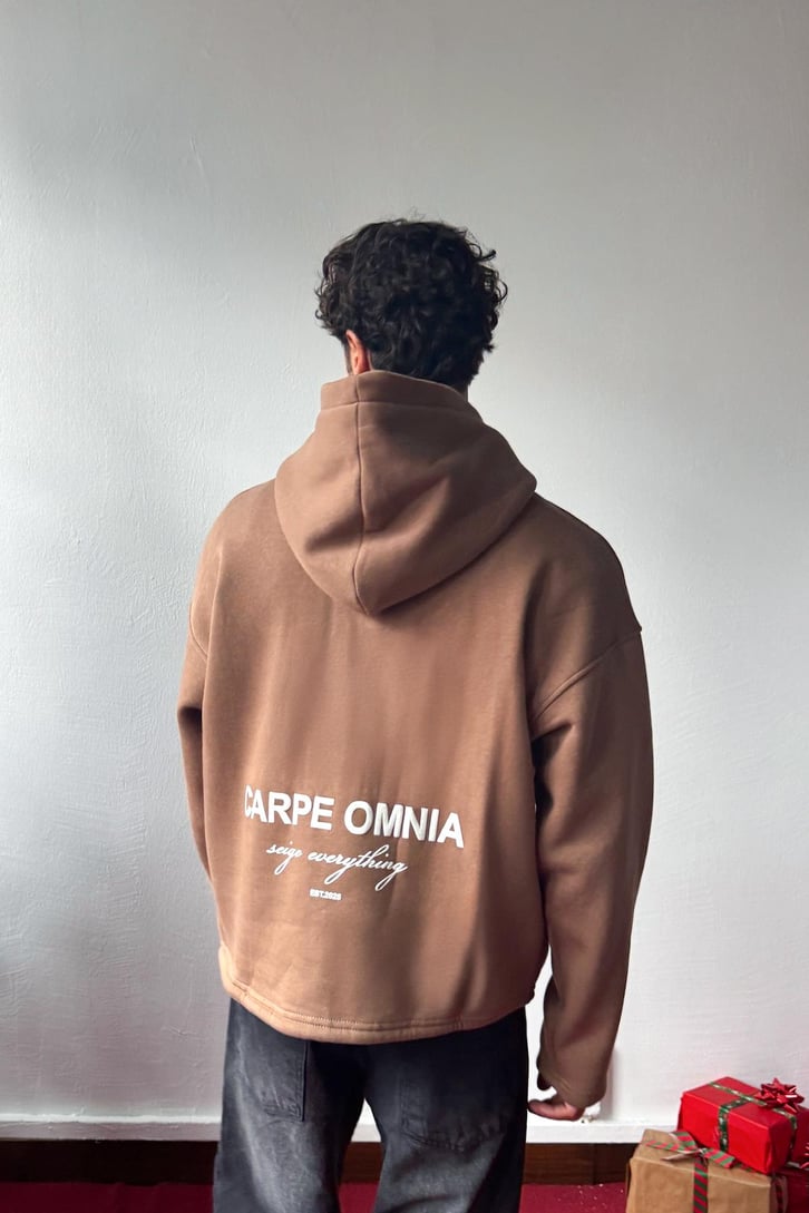 Carpe Baskılı Ayarlanabilir Hoodie