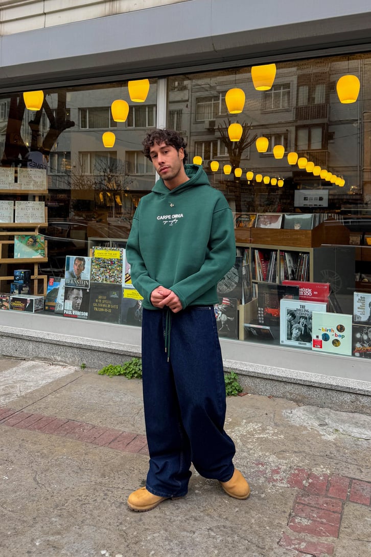 Carpe Baskılı Ayarlanabilir Hoodie
