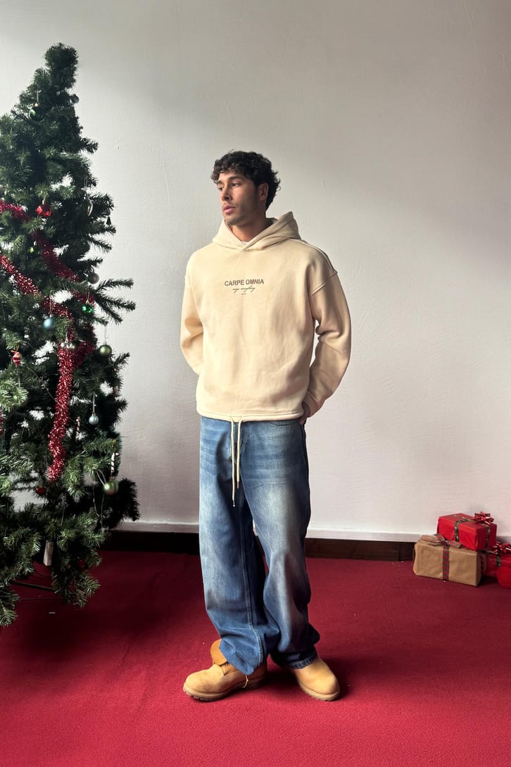Carpe Baskılı Ayarlanabilir Hoodie