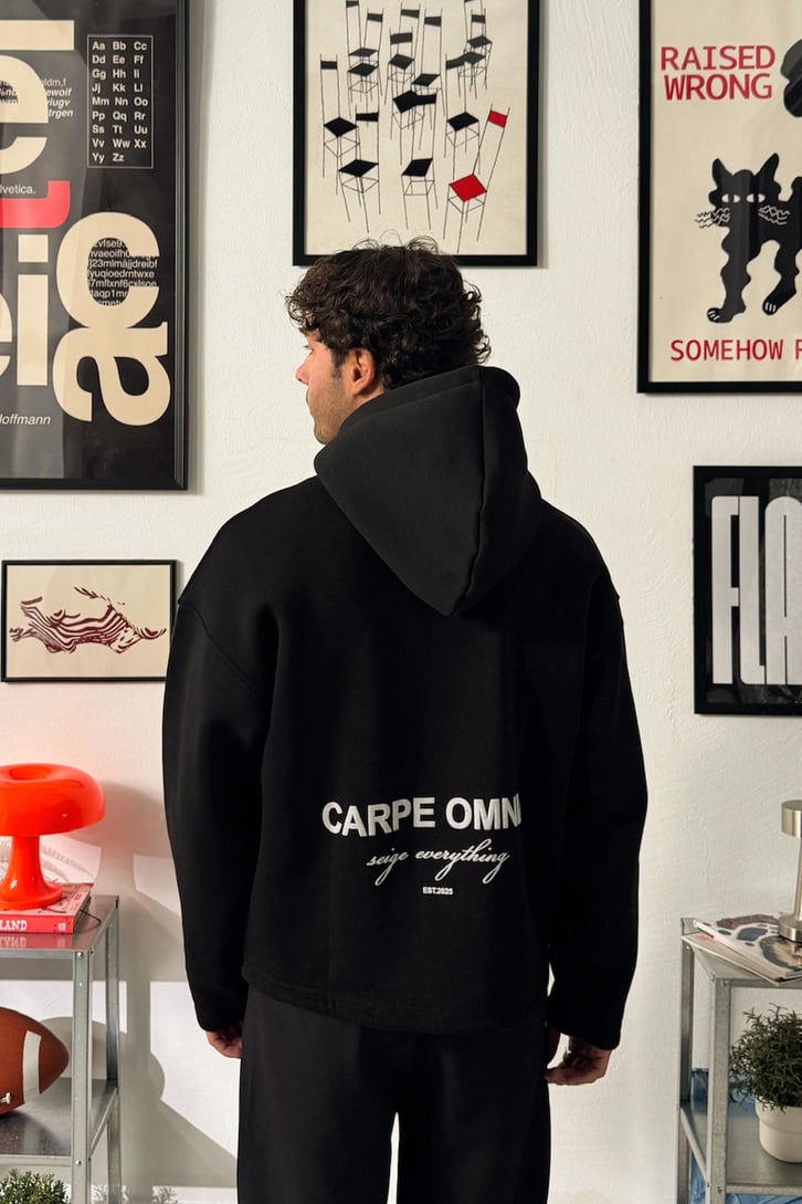 Carpe Baskılı Ayarlanabilir Hoodie