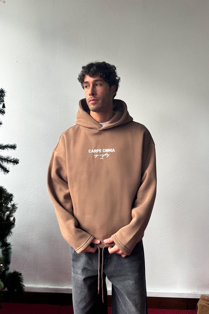 Carpe Baskılı Ayarlanabilir Hoodie