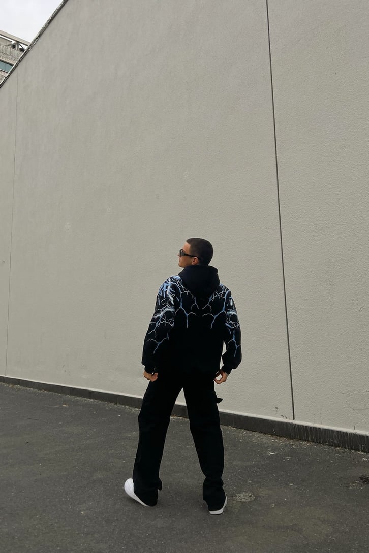 Cep Detaylı Siyah Baggy Jean