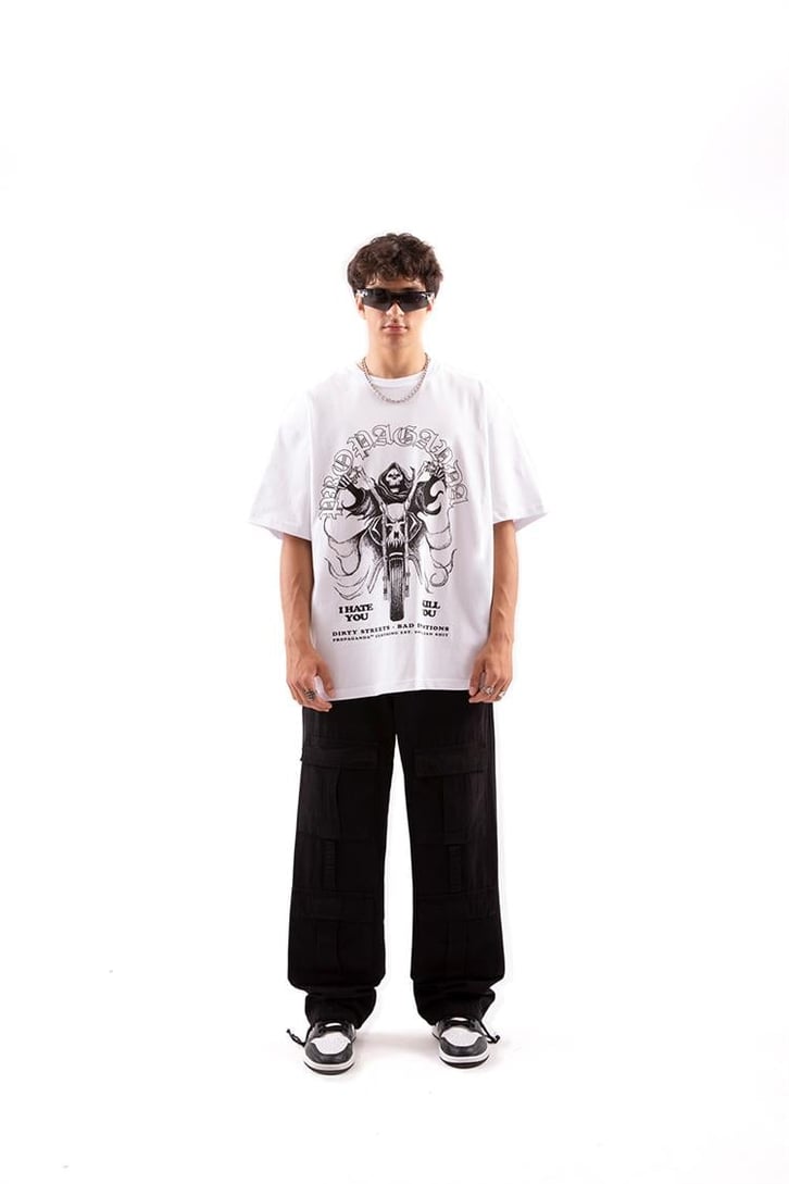 Cep Detaylı Siyah Baggy Pantolon