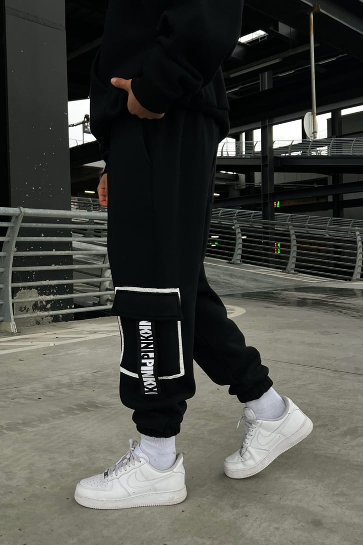 Cep Detaylı Siyah Jogger Fit Eşofman