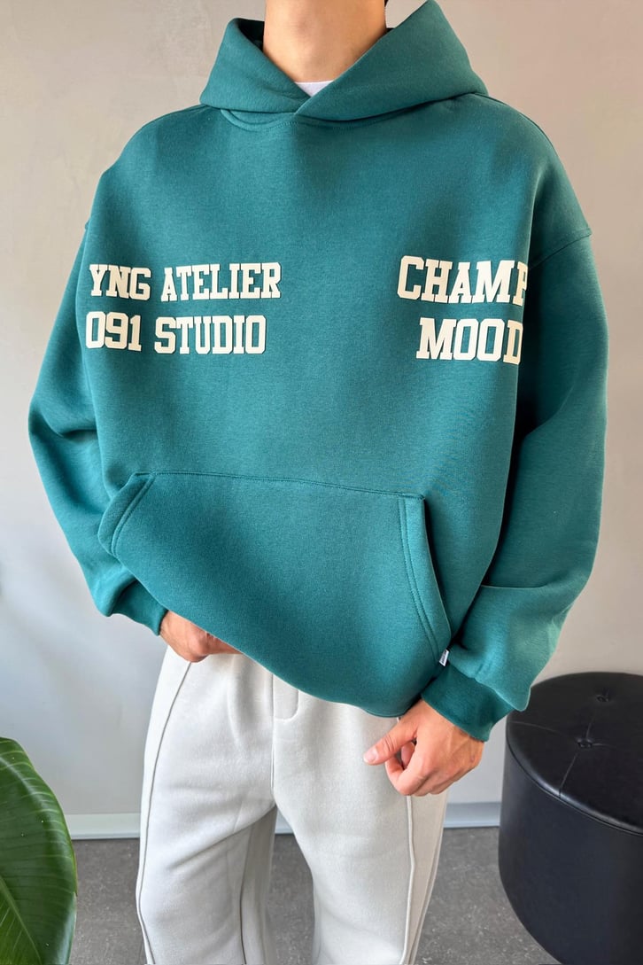 Champ Mood Baskılı Hoodie