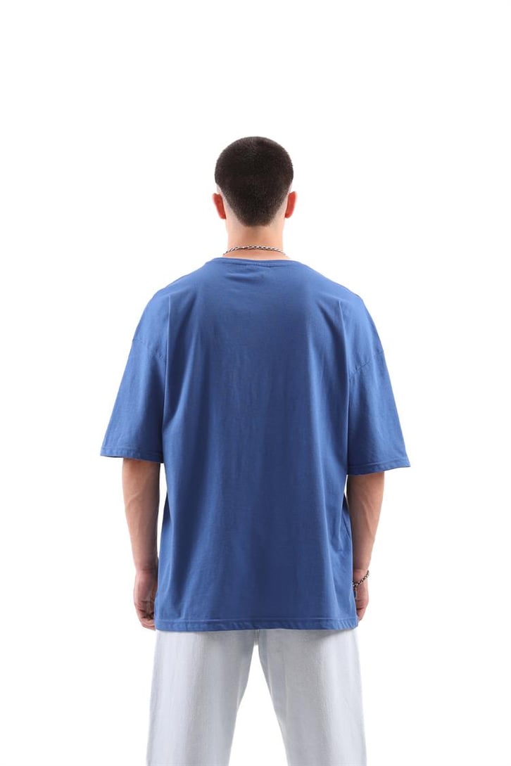 Champs Set Baskılı Mavi Oversize Tshirt