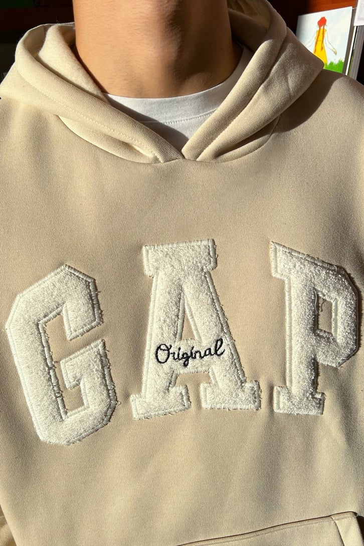 Chest Logo Nakışlı Oversize Hoodie