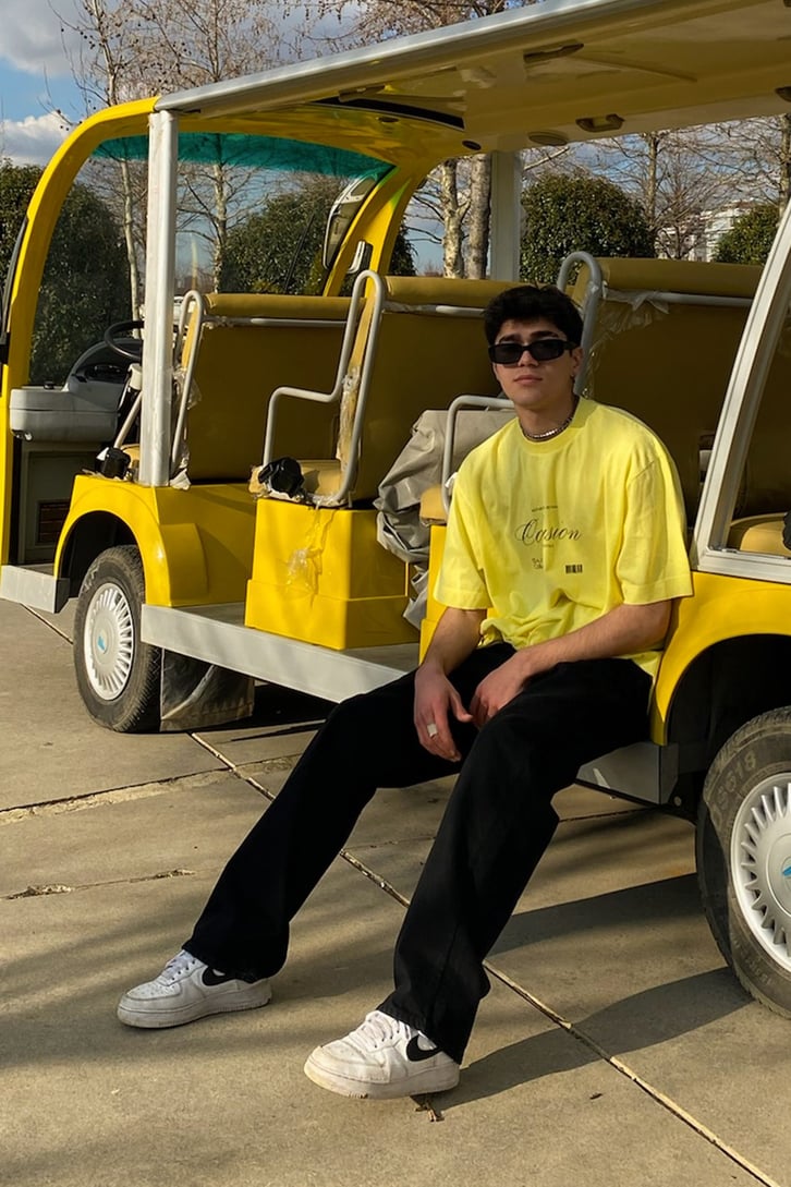 Chest Printed Oversize Premium Lemon Tshirt