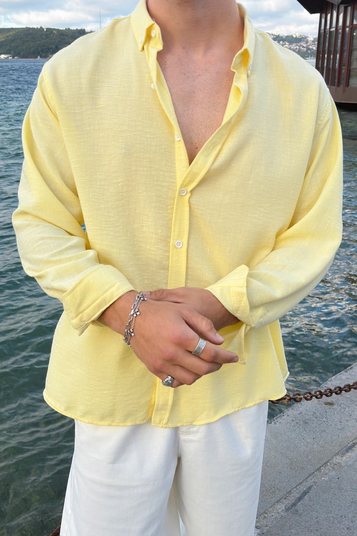 Chill Cozy Relax Fit Bej Gömlek