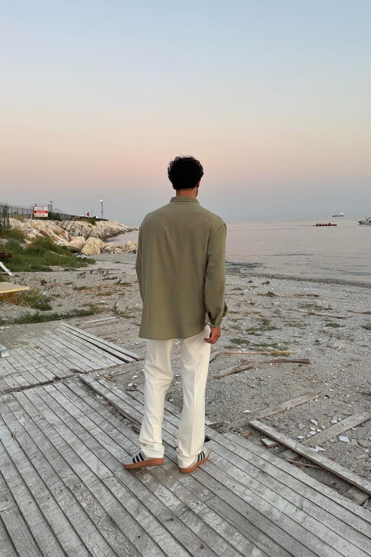 Chill Cozy Relax Fit Bej Gömlek