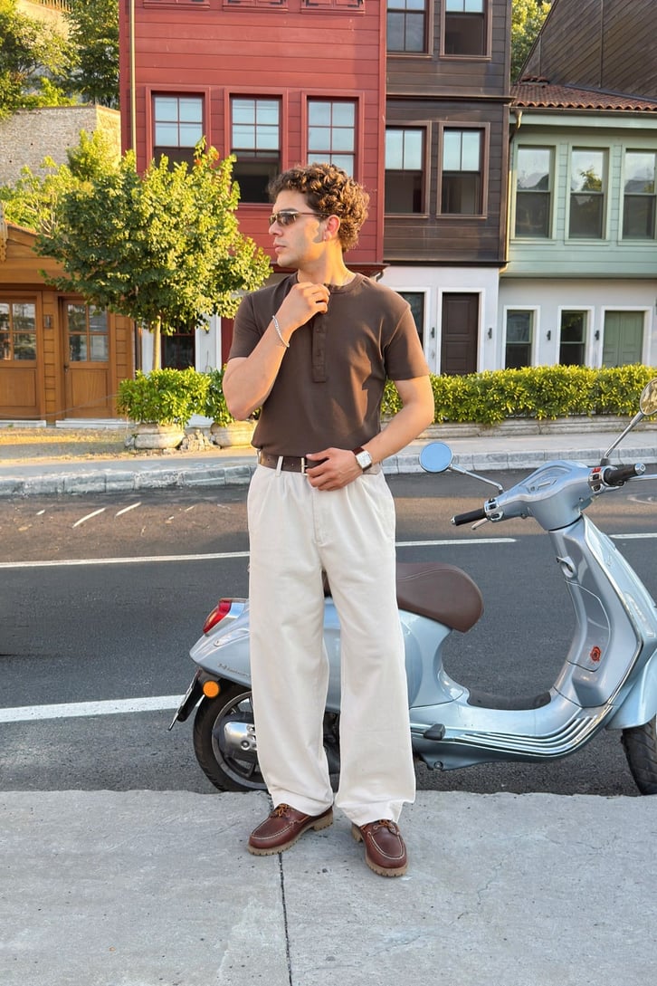 Çift Pileli Boyfriend Pantolon