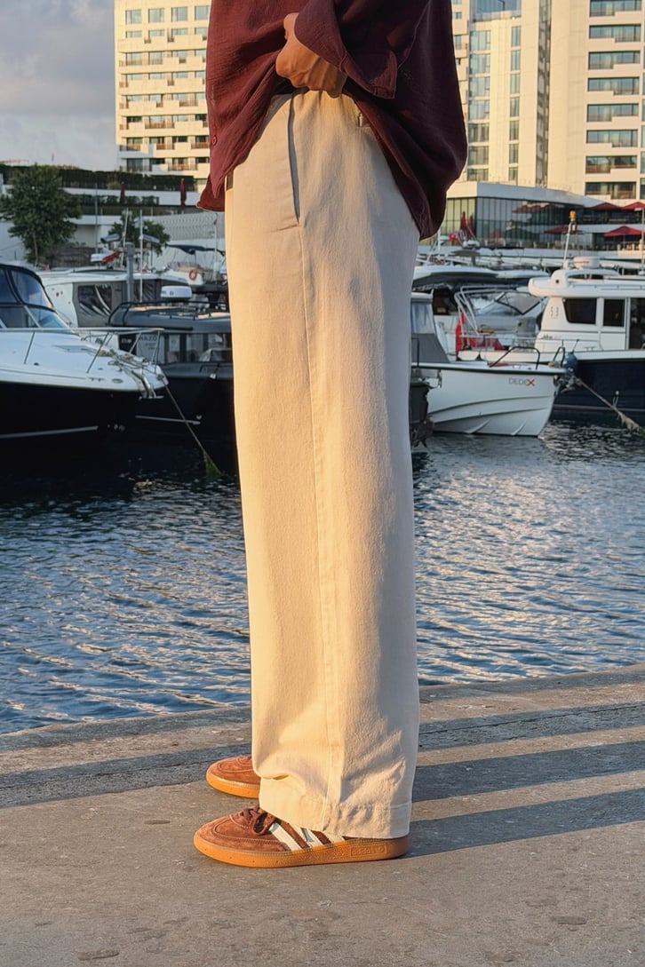 Çift Pileli Boyfriend Pantolon
