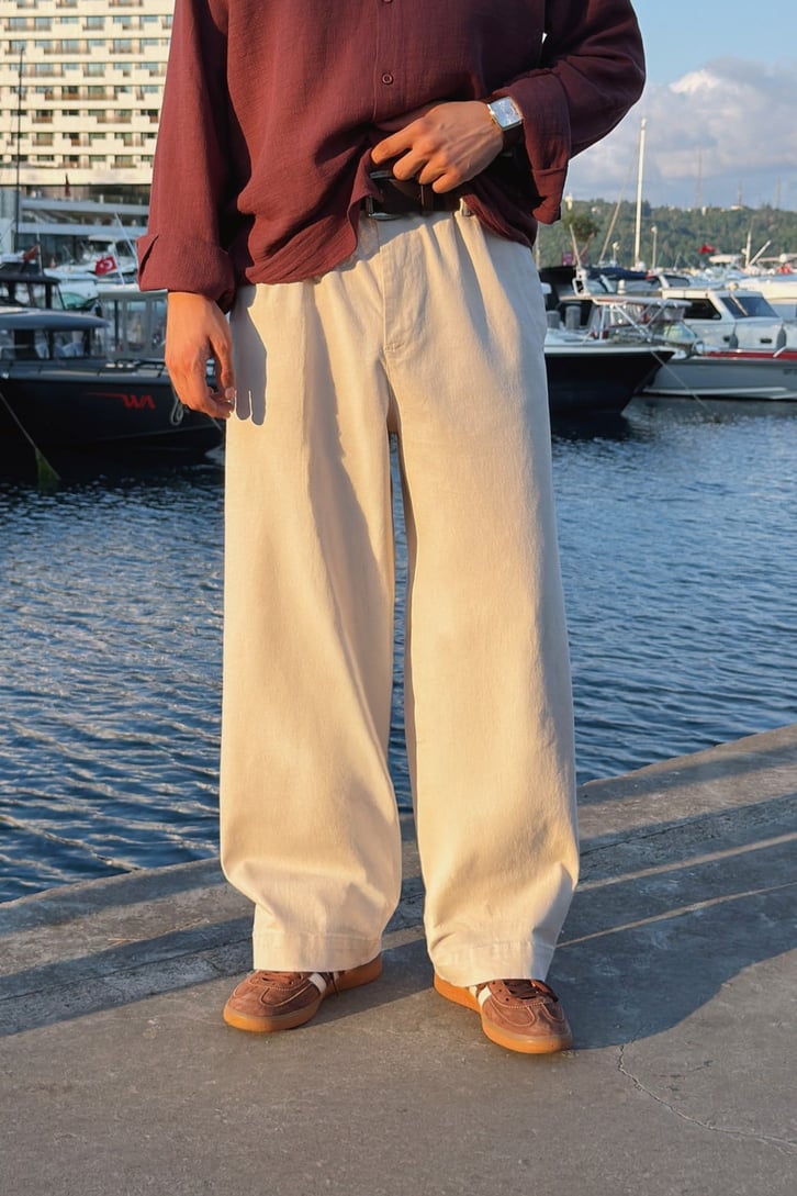 Çift Pileli Boyfriend Pantolon