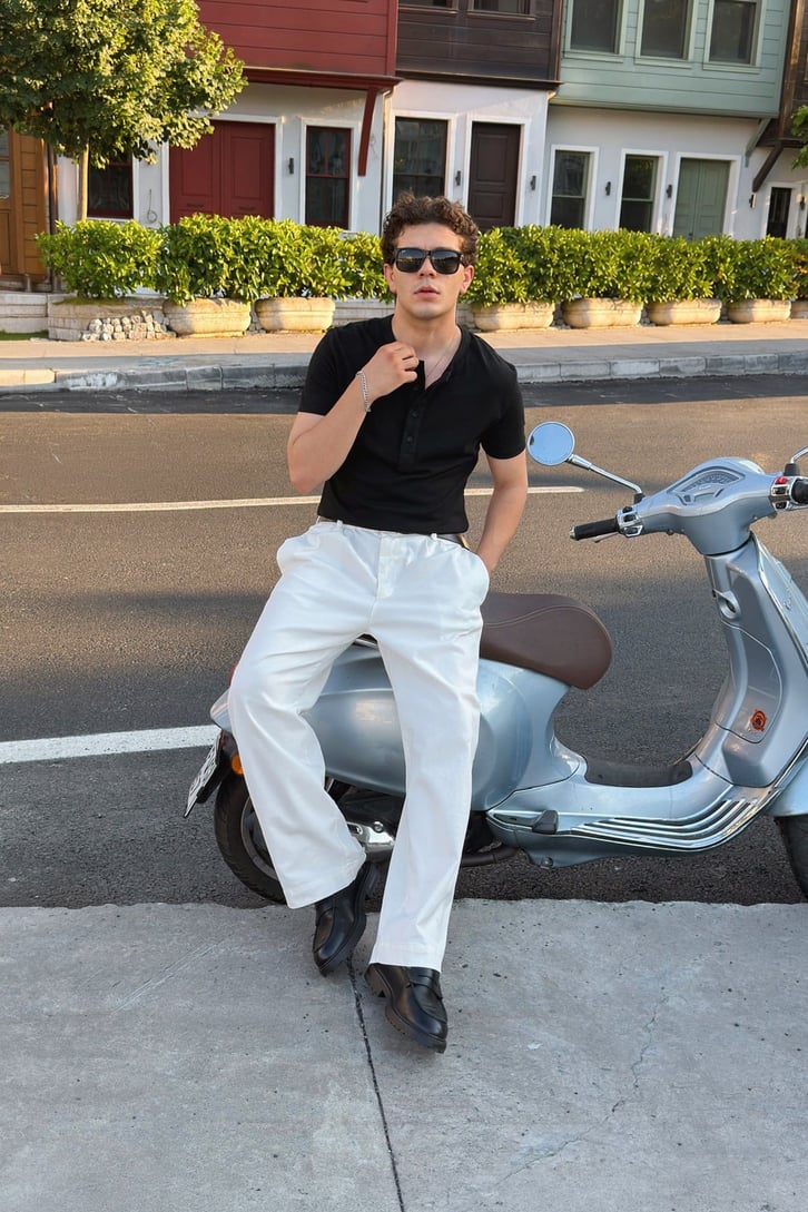 Çift Pileli Gabardin Boyfriend Pantolon