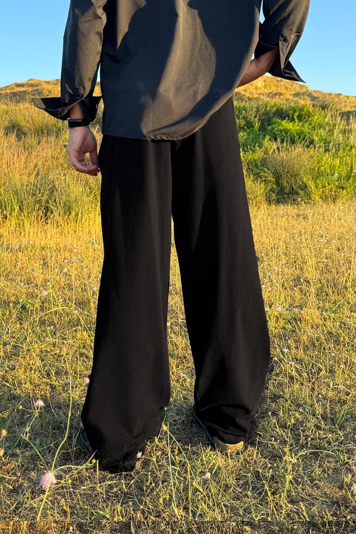 Çift Pileli Keten Pantolon