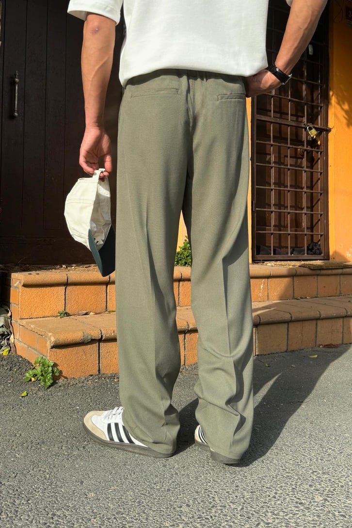 Çift Pileli Kumaş Pantolon