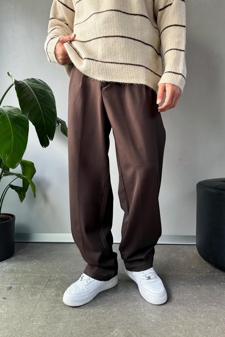 Çift Pileli Relaxed Kumaş Pantolon