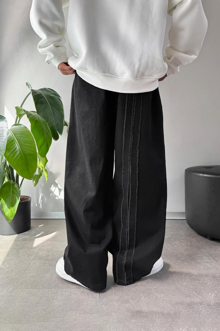 Çift Şeritli Baggy Jean