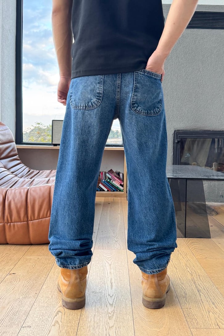Çift Sıra Dikiş Baggy  Jean