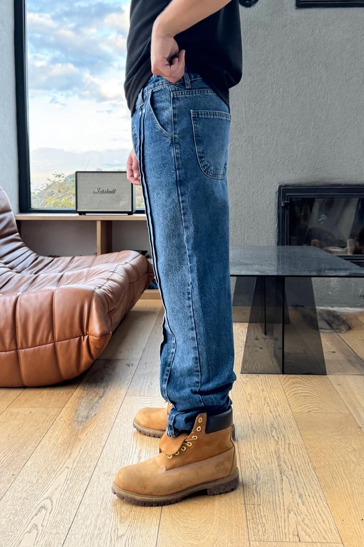 Çift Sıra Dikiş Baggy  Jean