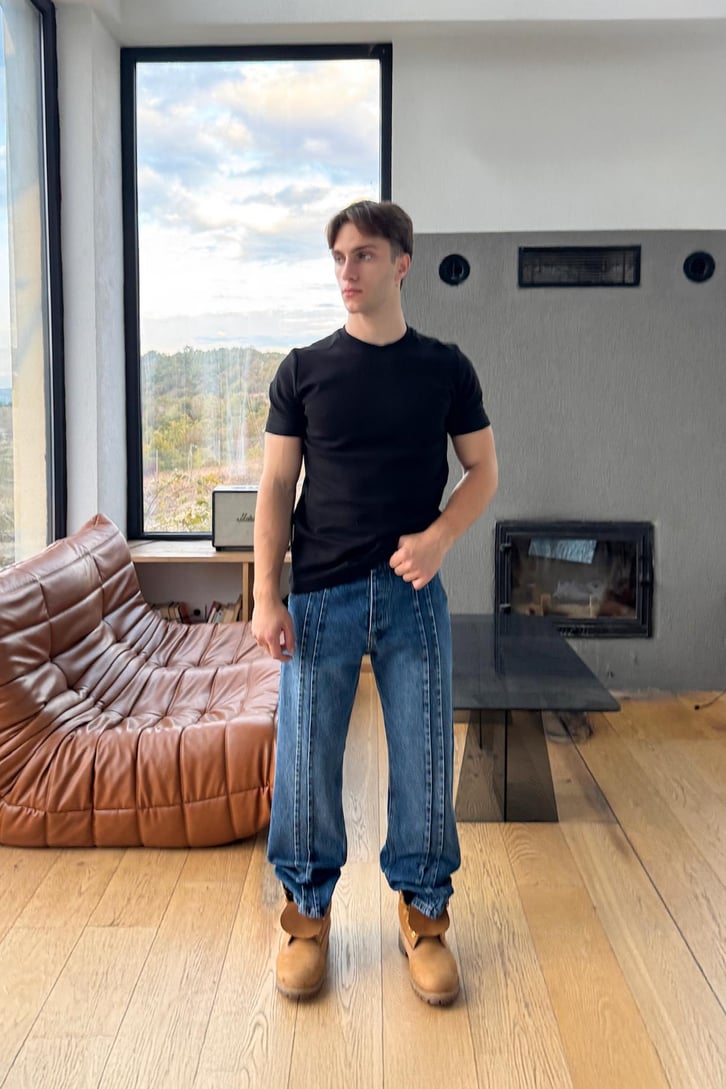 Çift Sıra Dikiş Baggy  Jean