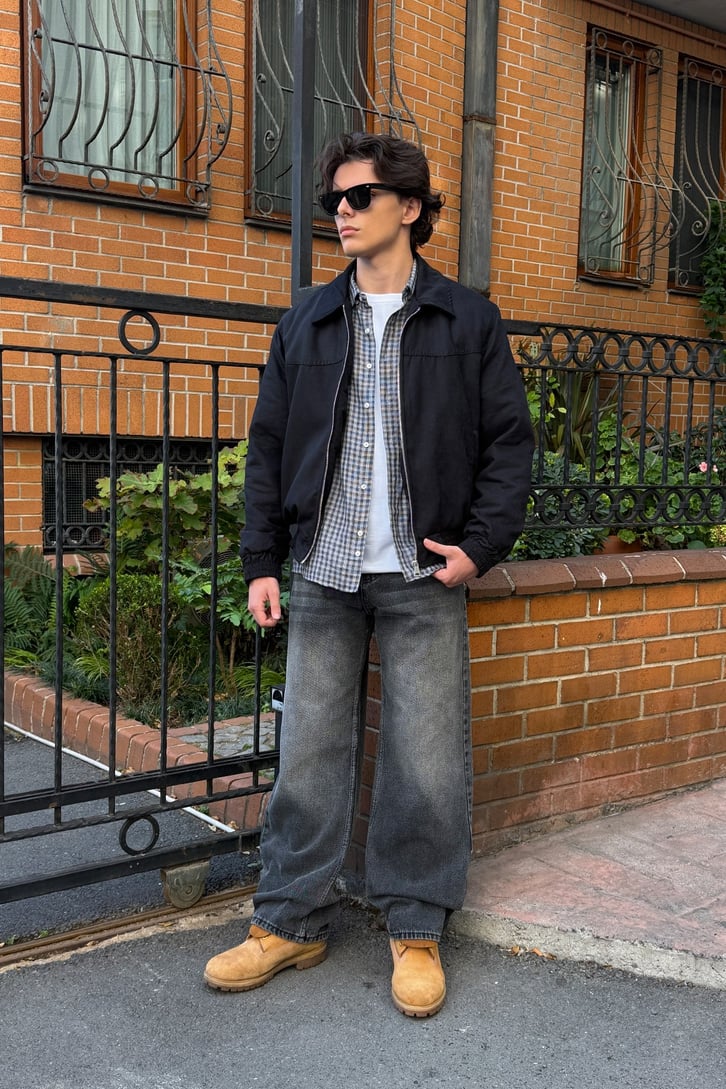 Çizgili Baggy Jean