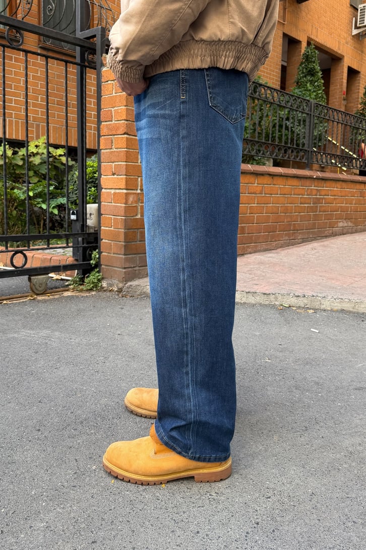 Çizgili Baggy Jean
